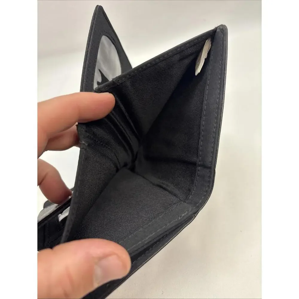 Black Women's Target Genuine Leather Wallet with Off white stitching